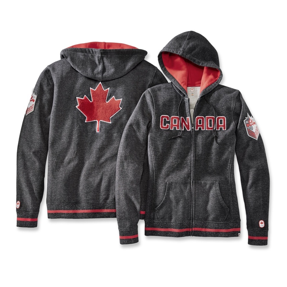 Canada Women's Hooded Sweatshirt - Black and Red